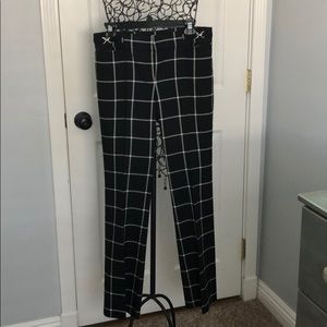 Black and white plaid slacks